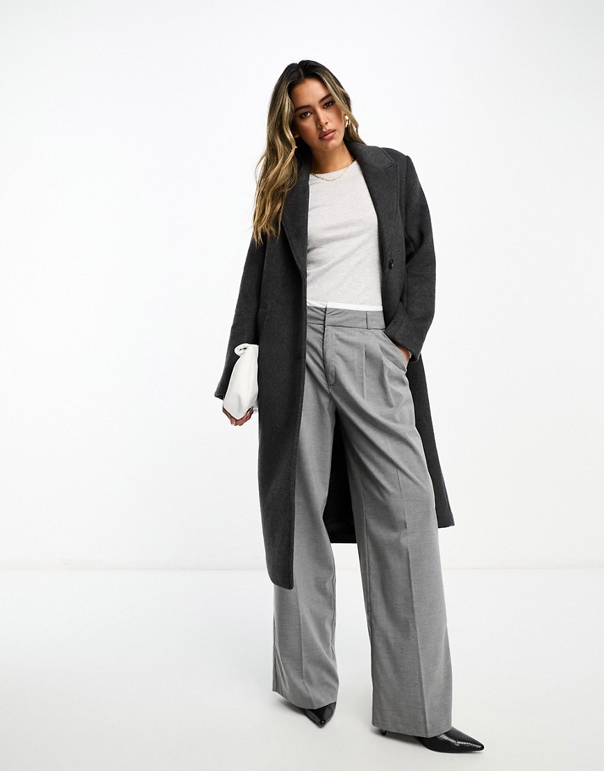 Abercrombie & Fitch wool tailored coat in charcoal-Grey