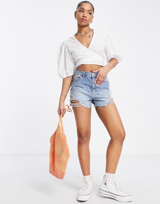 Wrap crop 2024 top outfit