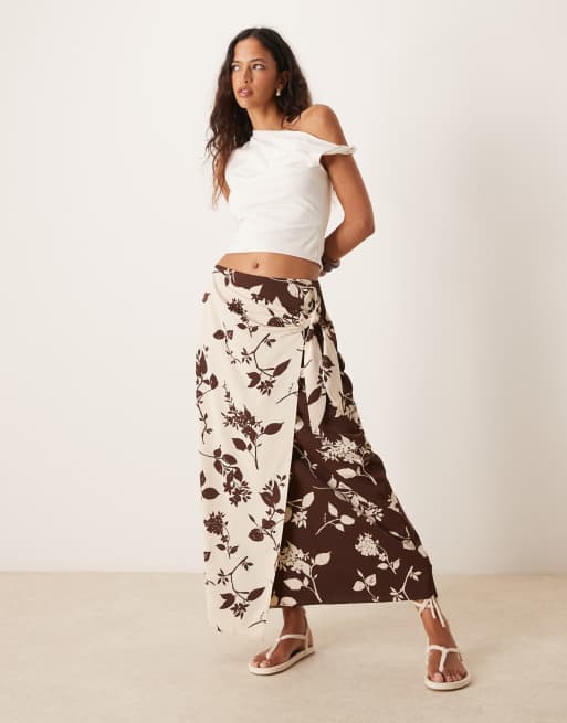 Leg Pants Wrap Maxi Skirt Into Pants Tie Dye Wrap Around Pant