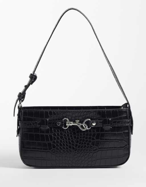 Abercrombie & Fitch y2k shoulder bag with hardware detail in black