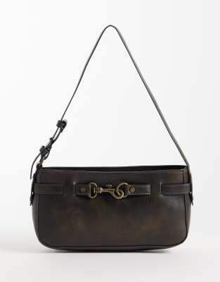 Abercrombie & Fitch Y2k Shoulder Bag With Hardware Detail In Brown