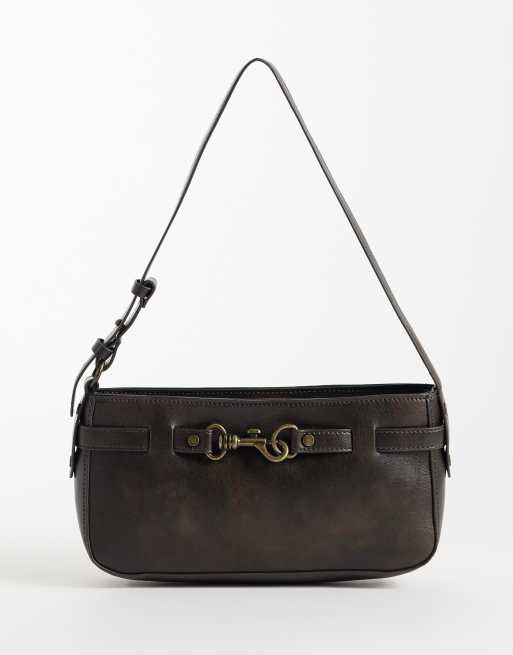 Abercrombie & Fitch y2k shoulder bag with hardware detail in