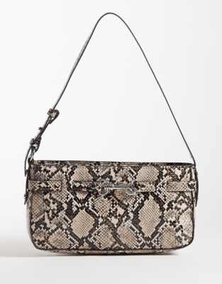 Abercrombie & Fitch Y2k Shoulder Bag With Hardware Detailing In Brown