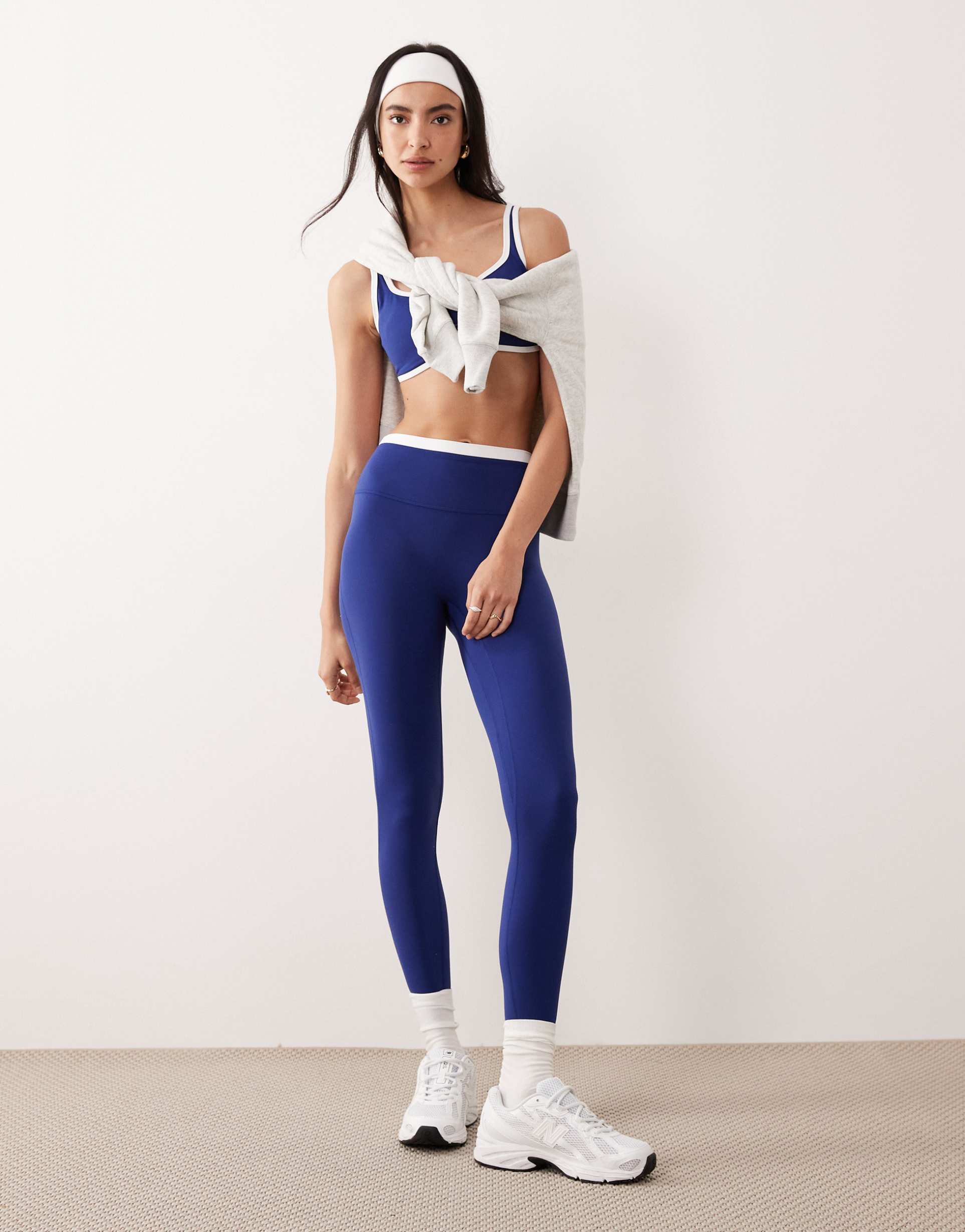 abercrombie & fitch ypb 7/8 leggings in royal blue - part of a set