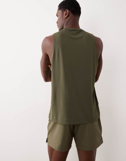 Abercrombie & Fitch YPB breathable workout muscle tank top in green , 3 of 5