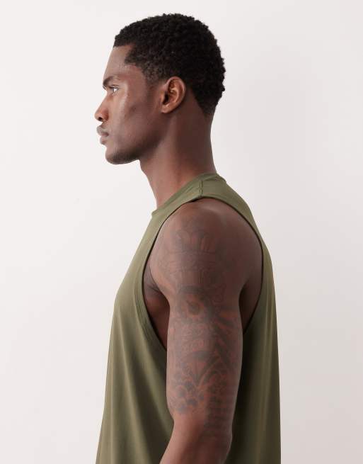 Abercrombie & Fitch YPB breathable workout muscle tank top in green , 4 of 5