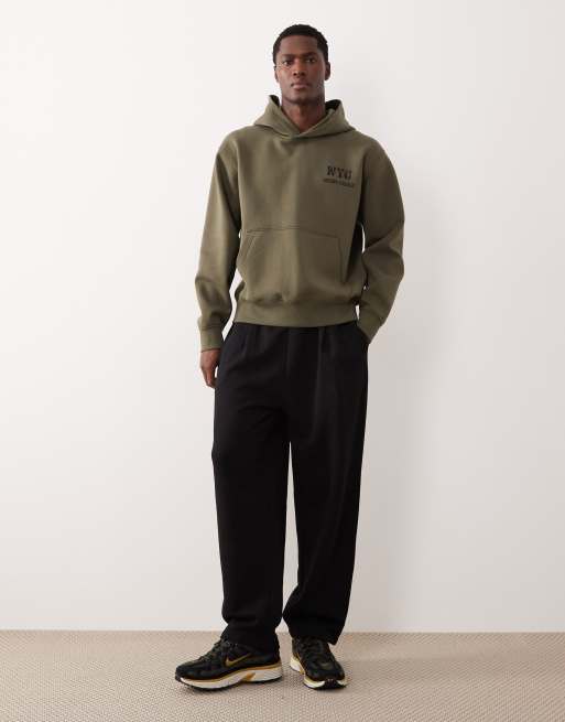 Abercrombie & Fitch YPB chest graphic pull-on hoodie in khaki, 2 of 5