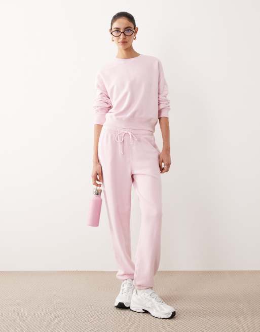 Abercrombie & Fitch YPB crewneck terry sweatshirt co-ord in pink , 2 of 4