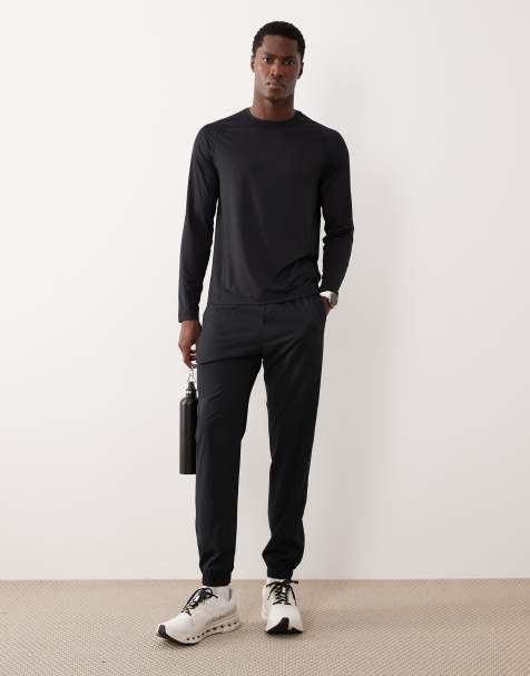 Abercrombie & Fitch YPB cuffed workout trackies in black - view 1