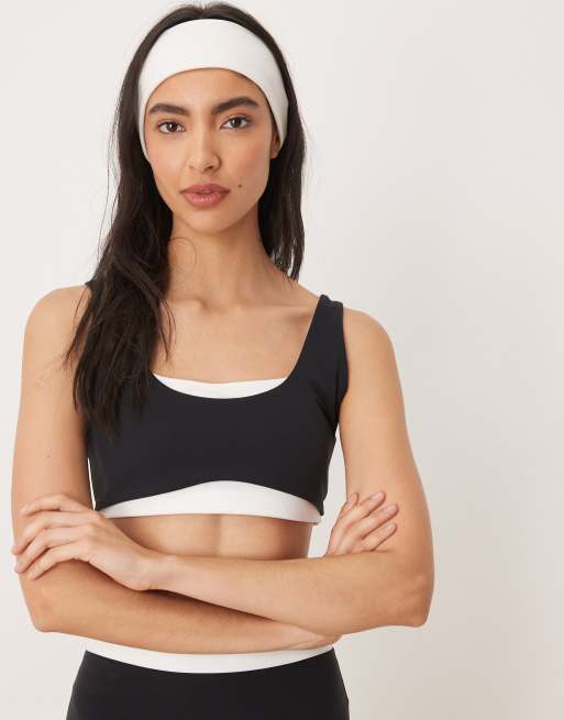 Abercrombie & Fitch – YPB – Czarny zestaw sportowy z biustonoszem i legginsami z kontrastowymi lamówkami, 3 z 3