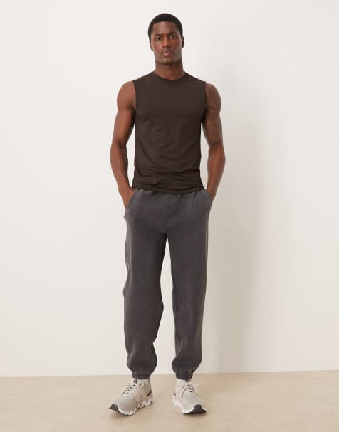 Abercrombie & Fitch YPB fleece cinch hem joggers in dark grey