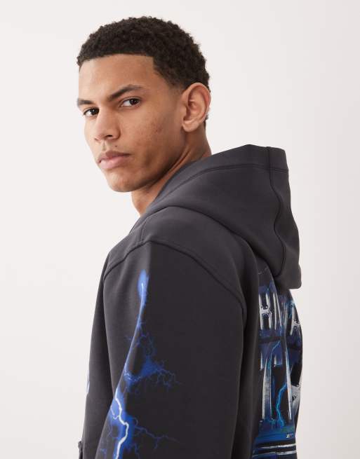 Abercrombie & Fitch YPB Ford graphic print zip-up hoodie in washed