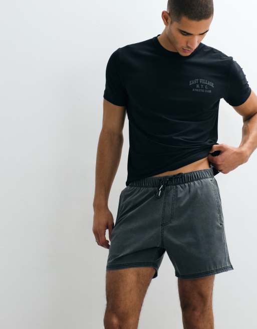 Abercrombie & Fitch - YPB - Forvaskede sorte træningsshorts i jersey , 2 af 5
