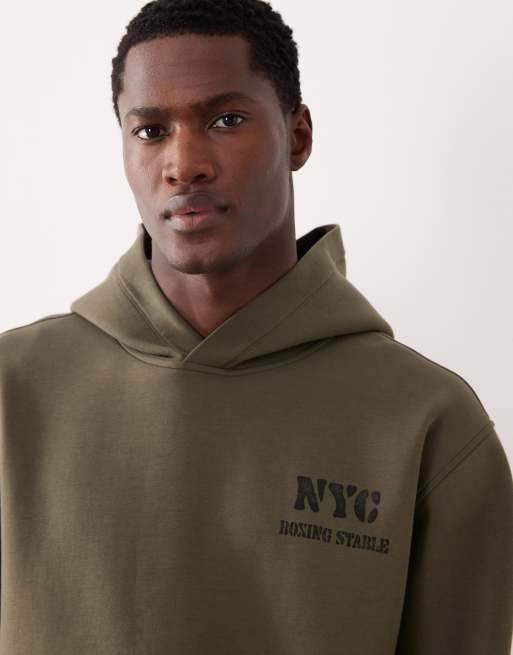 Abercrombie & Fitch - YPB - Grafische pull-on hoodie in kaki, 5 van 5
