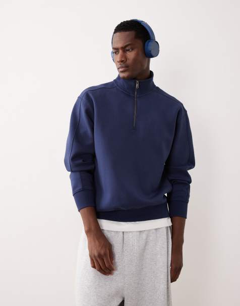 Abercrombie & Fitch – YPB – Granatowa bluza z zamkiem pod szyją - view 1