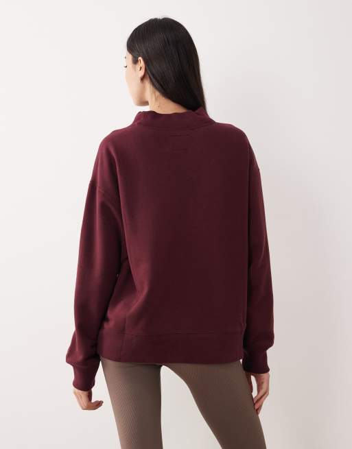Abercrombie & Fitch YPB graphic sweatshirt in burgundy, 3 of 4