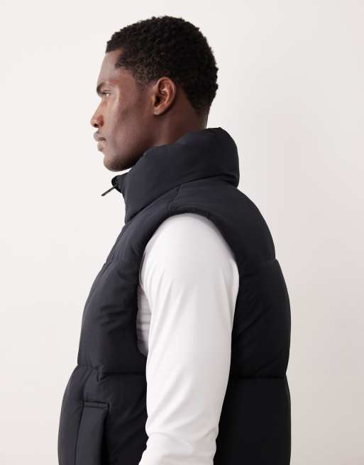 Abercrombie & Fitch YPB high neck gilet in black, 4 of 5