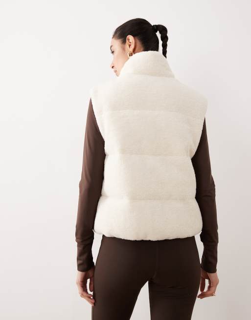Abercrombie & Fitch YPB high neck vest in white, 3 of 4