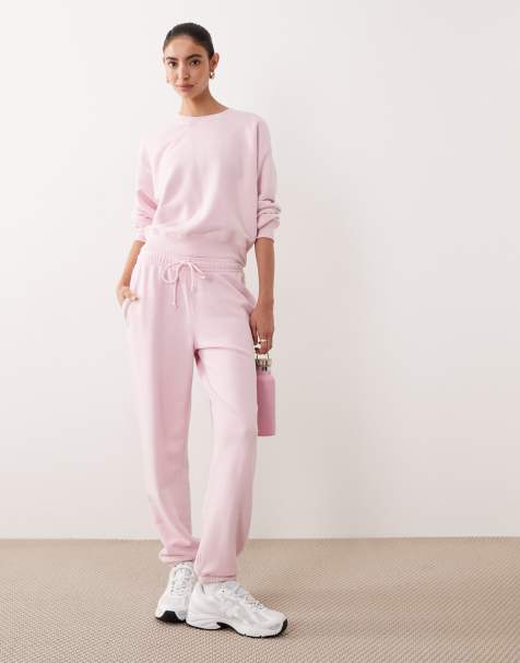 Abercrombie & Fitch - YPB - Joggers in spugna rosa con fondo elasticizzato in coordinato - view 1