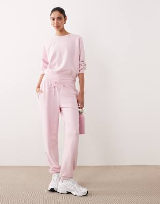 Abercrombie & Fitch - YPB - Jogginghose aus Frottee in Rosa mit Raffung, Kombiteil