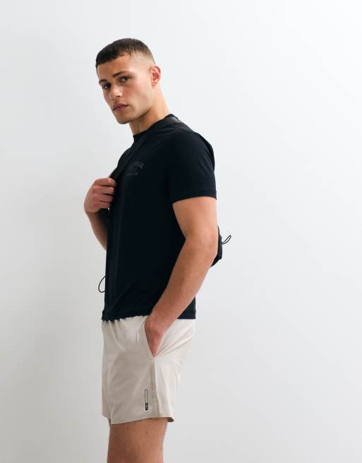 Abercrombie & Fitch YPB lightweight workout shorts in beige, 3 of 5