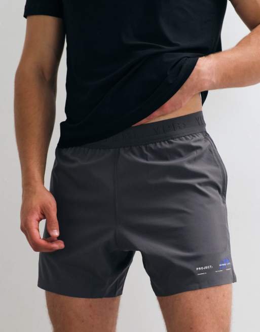 Abercrombie & Fitch YPB lightweight workout shorts in charcoal, 2 of 5