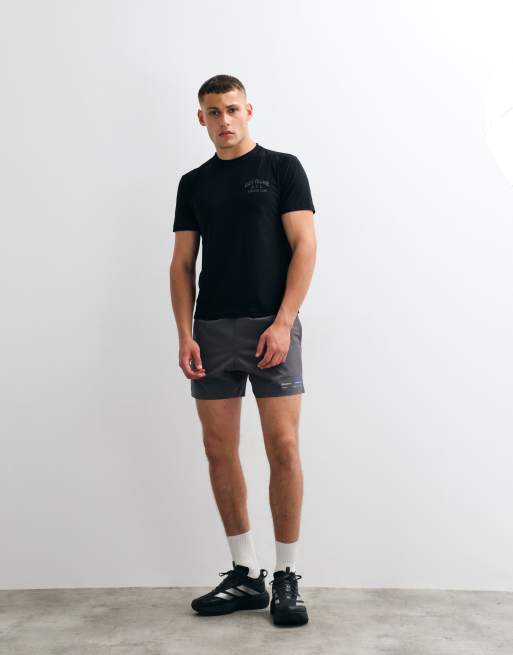 Abercrombie & Fitch YPB lightweight workout shorts in charcoal, 3 of 5