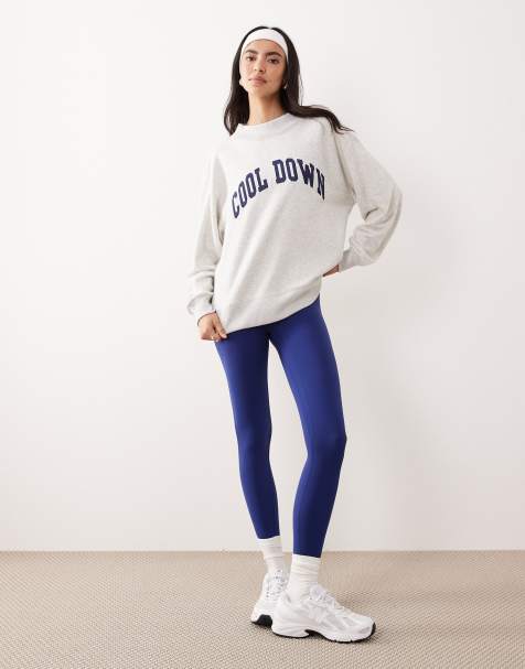 Abercrombie & Fitch YPB mockneck terry graphic sweatshirt in grey