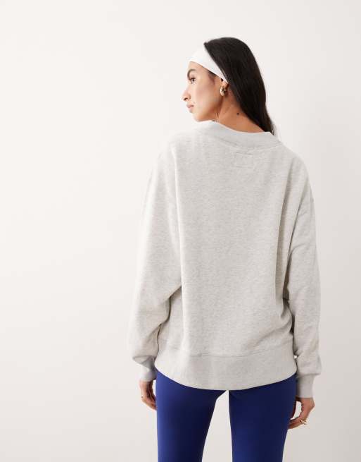 Abercrombie & Fitch YPB mockneck terry graphic sweatshirt in grey, 3 of 4