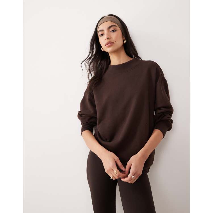 Abercrombie Fitch YPB mockneck terry oversized sweatshirt in
