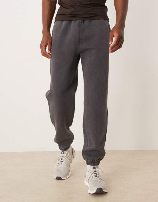 Abercrombie & Fitch – YPB – Mörkgrå mjukisbyxor med muddar i fleece, 2 av 5