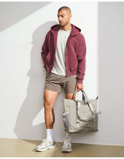 Abercrombie & Fitch Ypb neoknit max full-zip hoodie in wine red, 2 of 7