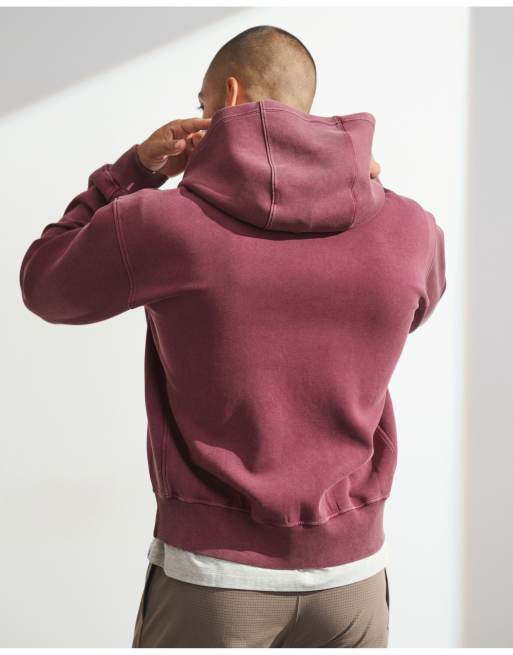 Abercrombie & Fitch Ypb neoknit max full-zip hoodie in wine red, 5 of 7
