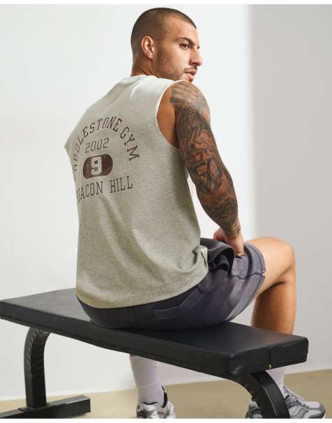 Abercrombie & Fitch Ypb performance cotton muscle tank in heather gray - view 1