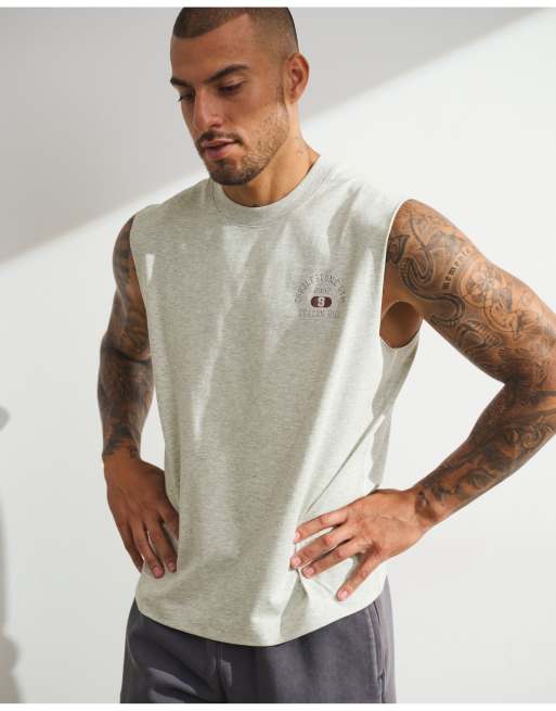 Abercrombie & Fitch Ypb performance cotton muscle tank in heather gray, 3 of 7