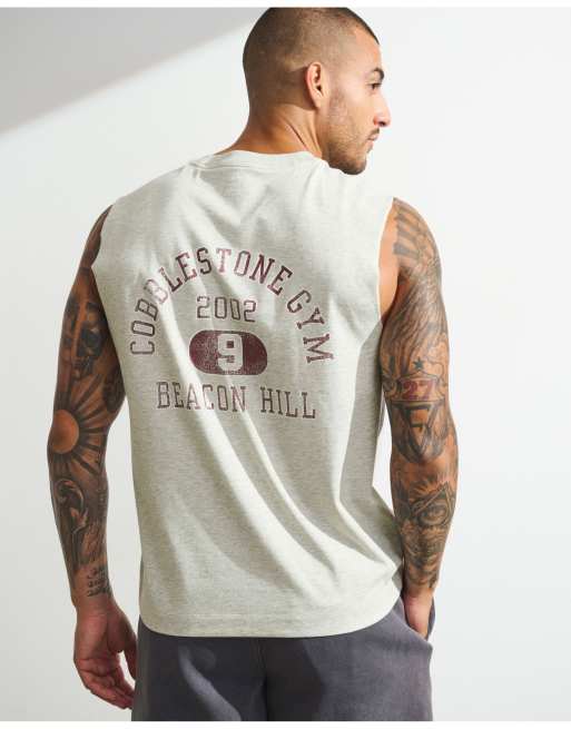 Abercrombie & Fitch Ypb performance cotton muscle tank in heather gray, 6 of 7