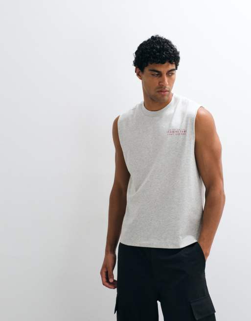 Abercrombie & Fitch YPB performance muscle tank in light grey, 4 of 5