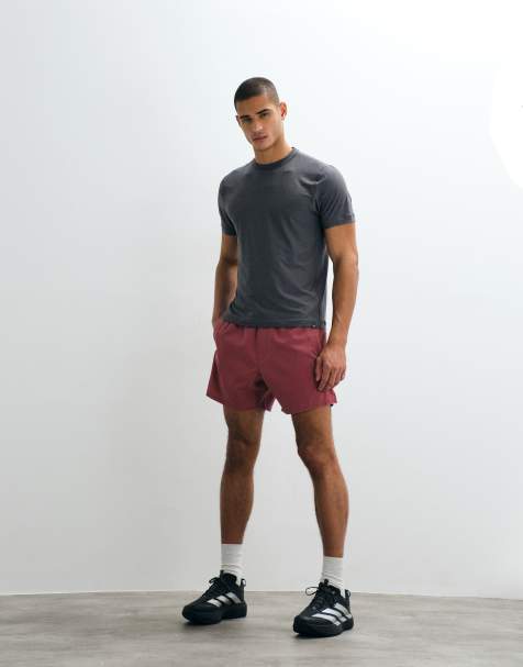 Abercrombie & Fitch – YPB – Röda, tvättade träningsshorts - view 1