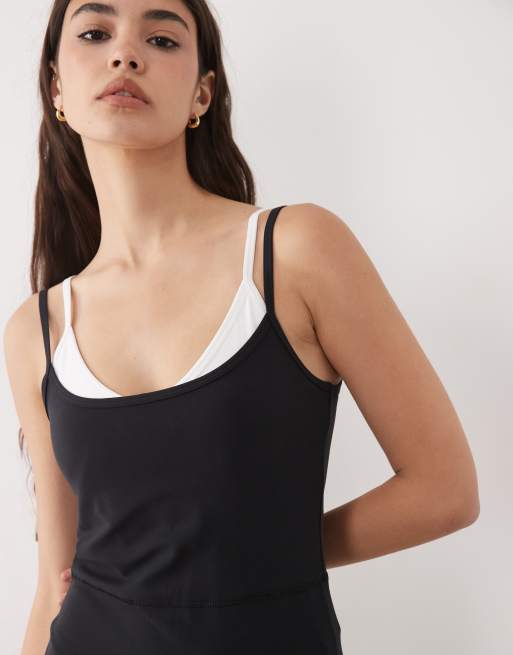 Abercrombie & Fitch YPB sculpting workout playsuit in black, 3 of 4