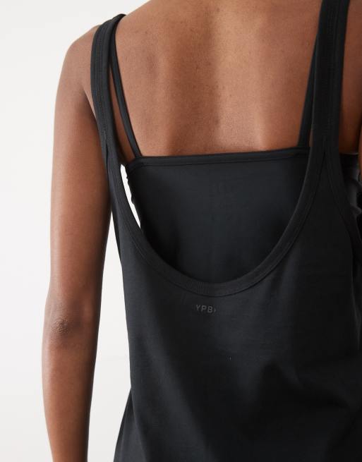 Abercrombie & Fitch - YPB - Sort kjole med dobbeltlag og stropper, 4 af 4