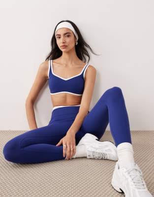 Abercrombie & Fitch - YPB - Sport-BH in Königsblau mit Herzausschnitt, Kombiteil