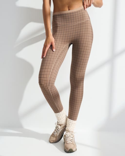 Abercrombie & Fitch Ypb studioflex 7/8-length legging in brown plaid, 2 of 4
