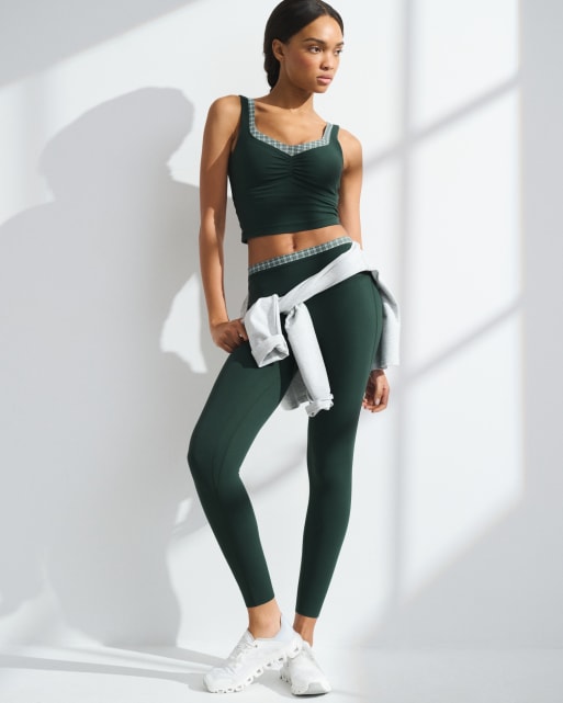 Abercrombie & Fitch Ypb studioflex 7/8-length legging in dark spruce check, 2 of 4