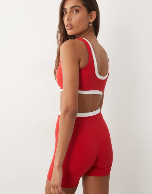 Abercrombie & Fitch - YPB Studioflex - Trainingsshort in rood, deel van co-ord set, 4 van 5