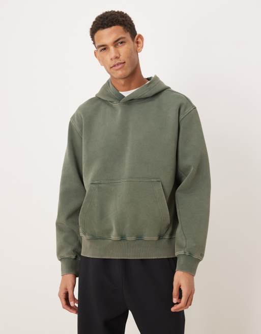 Abercrombie & Fitch - YPB - Sweat à capuche oversize - Vert délavé vintage