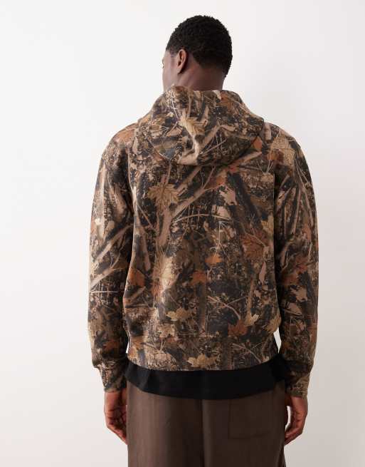 Abercrombie & Fitch - YPB - Sweat à capuche zippé avec imprimé camouflage - Vert, 3 de 5