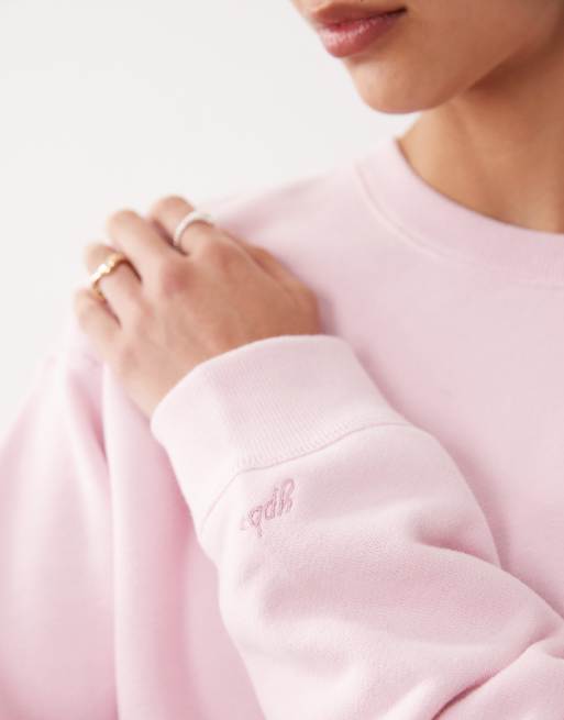 Abercrombie & Fitch - YPB - Sweat d'ensemble ras de cou en tissu éponge - Rose , 3 de 4