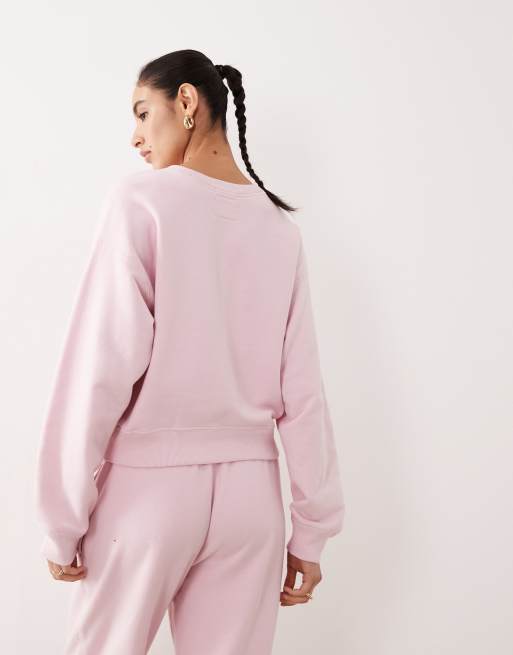 Abercrombie & Fitch - YPB - Sweat d'ensemble ras de cou en tissu éponge - Rose , 4 de 4