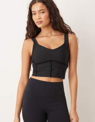 Abercrombie & Fitch - YPB - Tanktop in Schwarz mit Zierband aus Samt