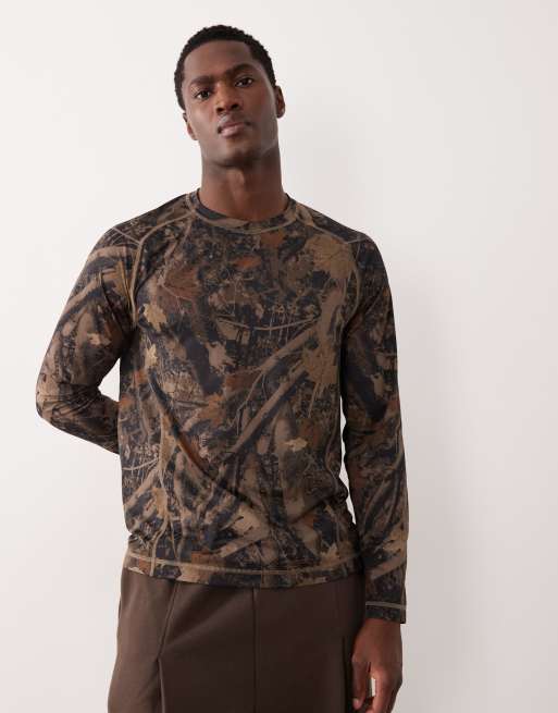 Abercrombie & Fitch – YPB – Top sportowy z długimi rękawami we wzór moro